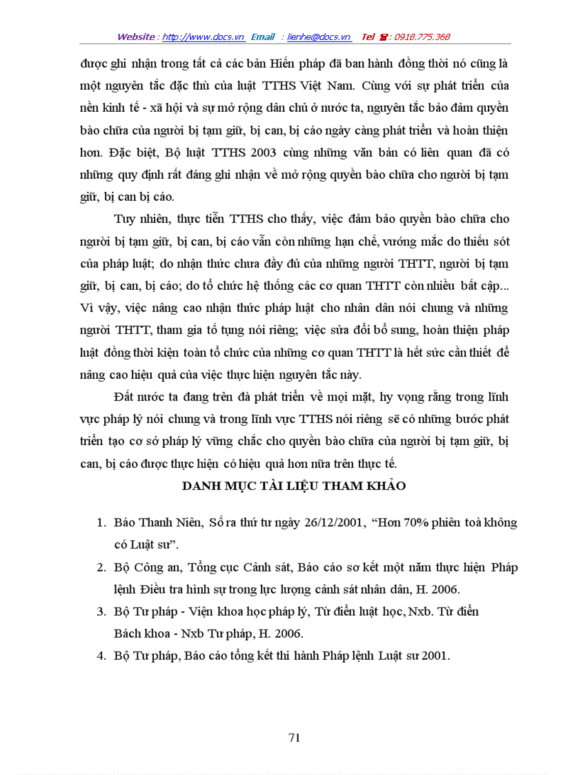 image for page Nguyên tắc bảo đảm quyền bào chữa của người bị tạm giữ bị can bị cáo