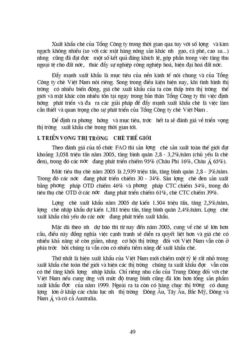 image for page Phương hướng và giải pháp chủ yếu đẩy mạnh hoạt động xuất khẩu chè ở Tổng Công ty chè Việt Nam trong thời gian tới