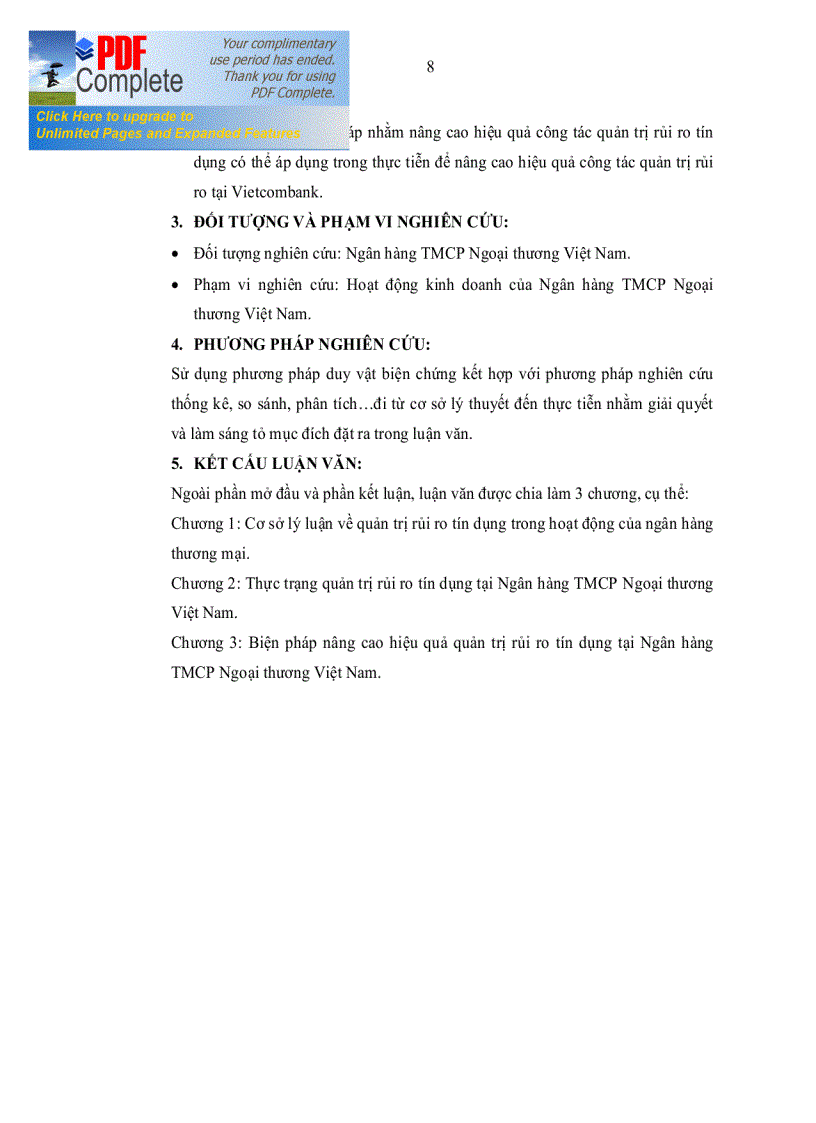 image for page Nâng cao hiệu quả quản trị rủi ro tín dụng tại Ngân hàng TMCP Ngoại thương Việt Nam