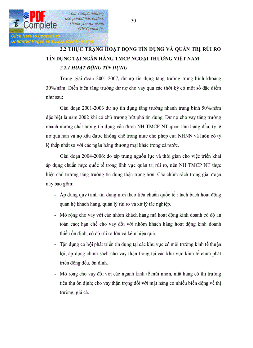 image for page Nâng cao hiệu quả quản trị rủi ro tín dụng tại Ngân hàng TMCP Ngoại thương Việt Nam