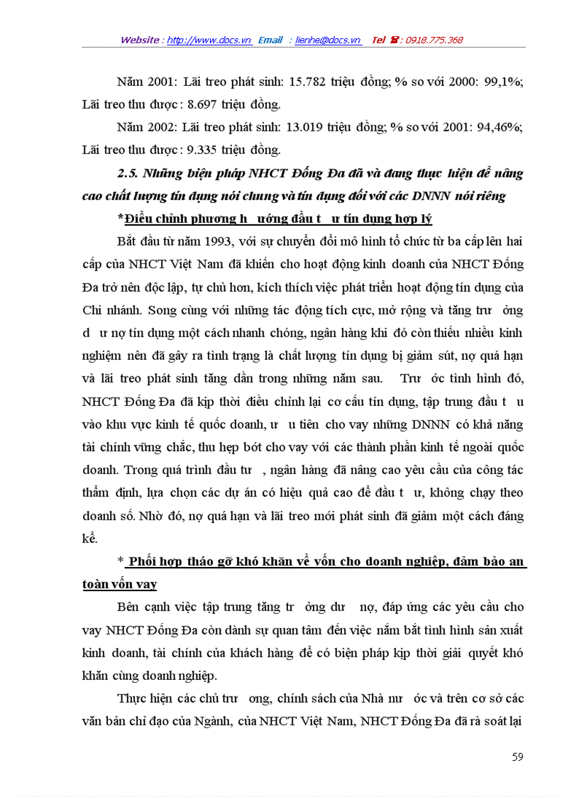 image for page Giải pháp nâng cao chất lượng tín dụng khi cho vay doanh nghiệp Nhà nước tại Chi nhánh Ngân hàng Công thư ơng khu vực Đống Đa