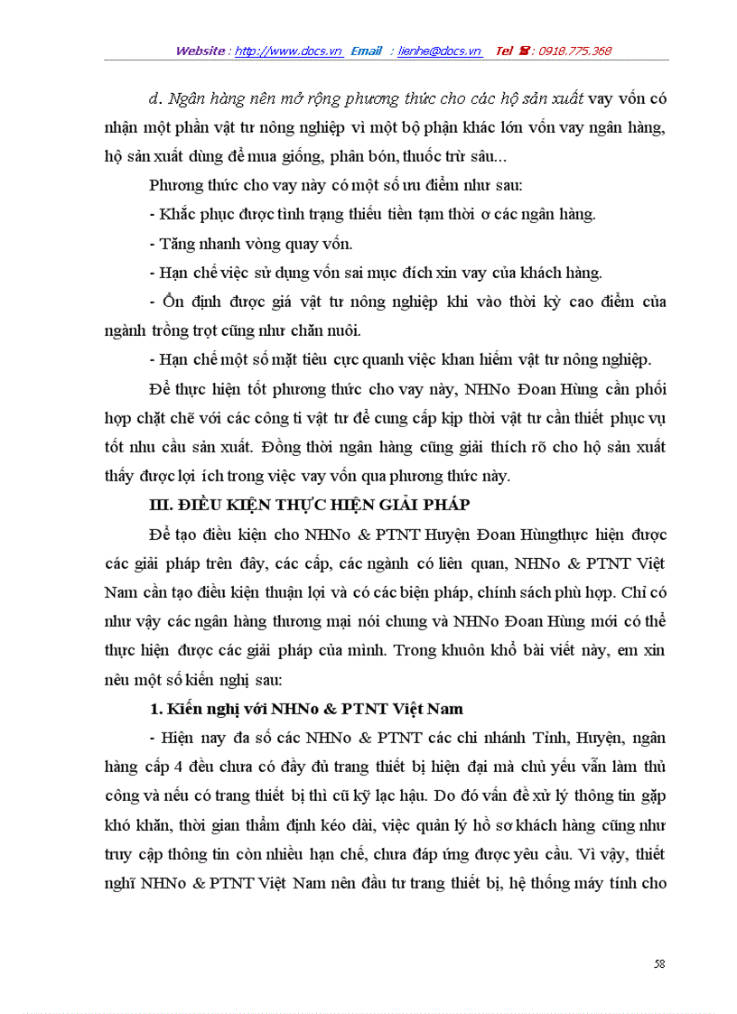 image for page Một số giải pháp mở rộng và nâng cao chất lượng tín dụng hộ sản xuất tại NHNo PTNT Đoan Hùng