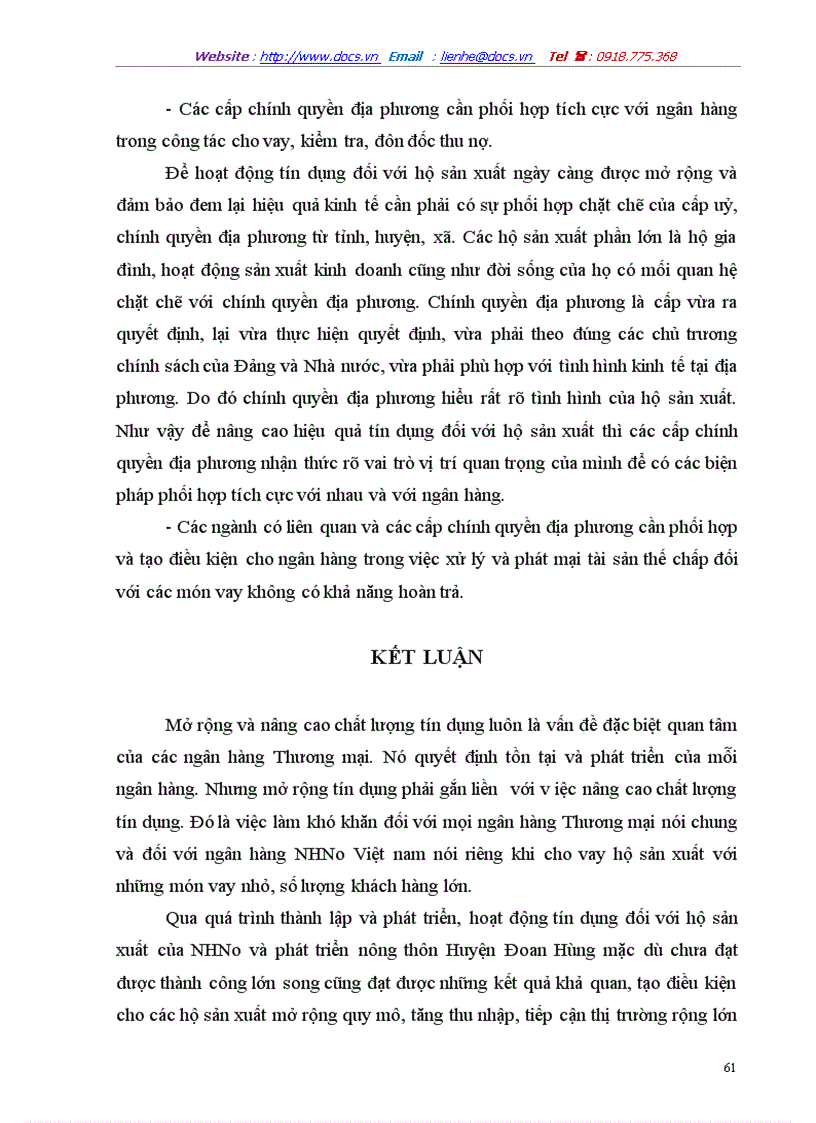 image for page Một số giải pháp mở rộng và nâng cao chất lượng tín dụng hộ sản xuất tại NHNo PTNT Đoan Hùng