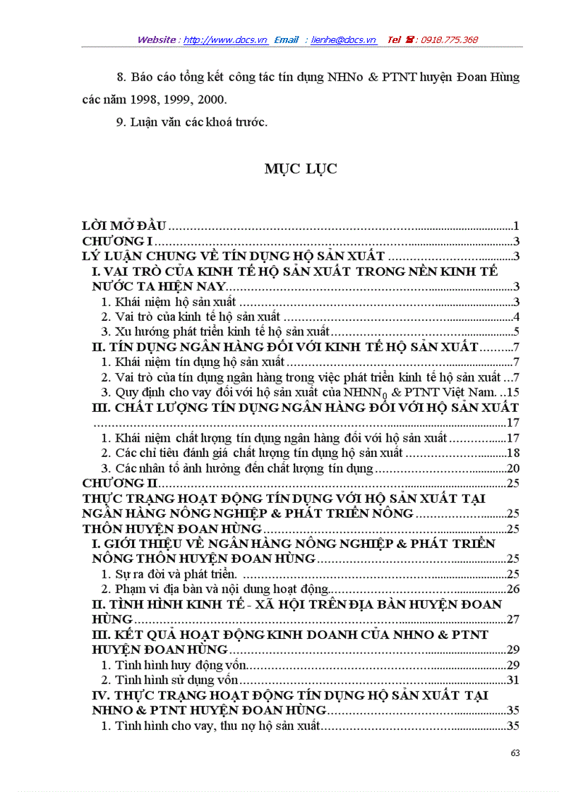 image for page Một số giải pháp mở rộng và nâng cao chất lượng tín dụng hộ sản xuất tại NHNo PTNT Đoan Hùng
