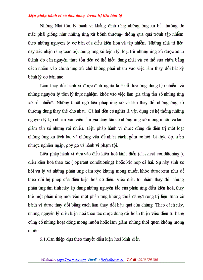 image for page Liệu pháp hành vi và ứng dụng trong trị liệu tâm lý