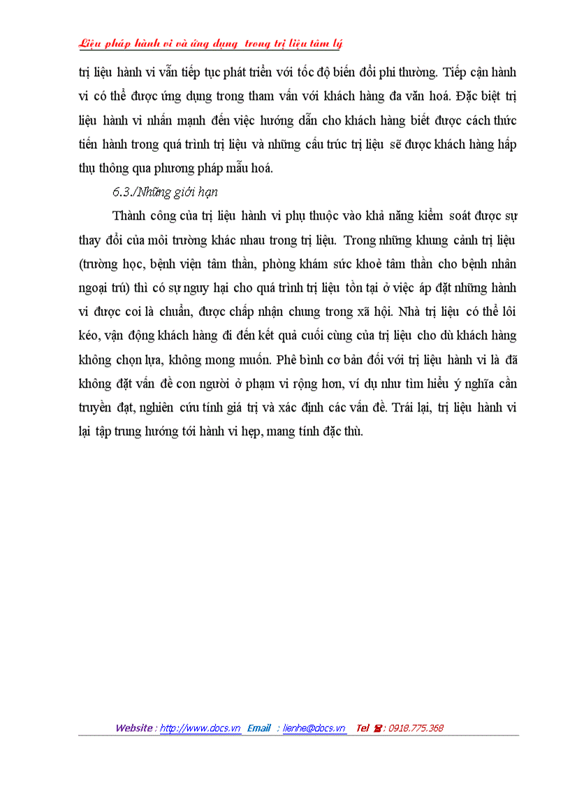 image for page Liệu pháp hành vi và ứng dụng trong trị liệu tâm lý