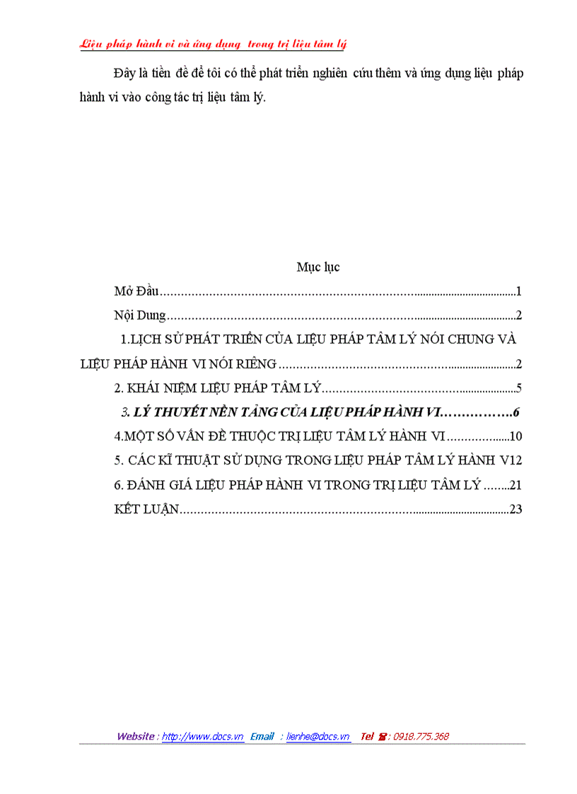 image for page Liệu pháp hành vi và ứng dụng trong trị liệu tâm lý