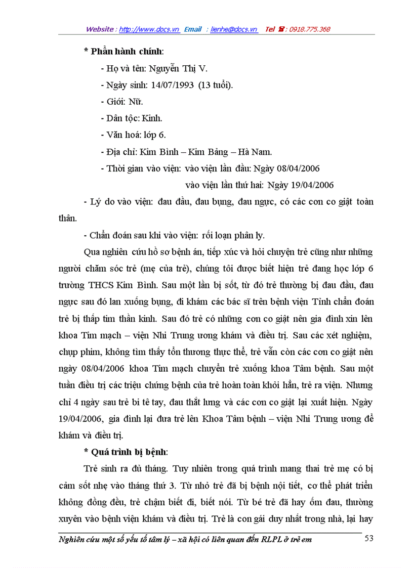image for page Nghiên cứu một số yếu tố tâm lý xã hội có liên quan đến rối loạn phân ly ở trẻ em