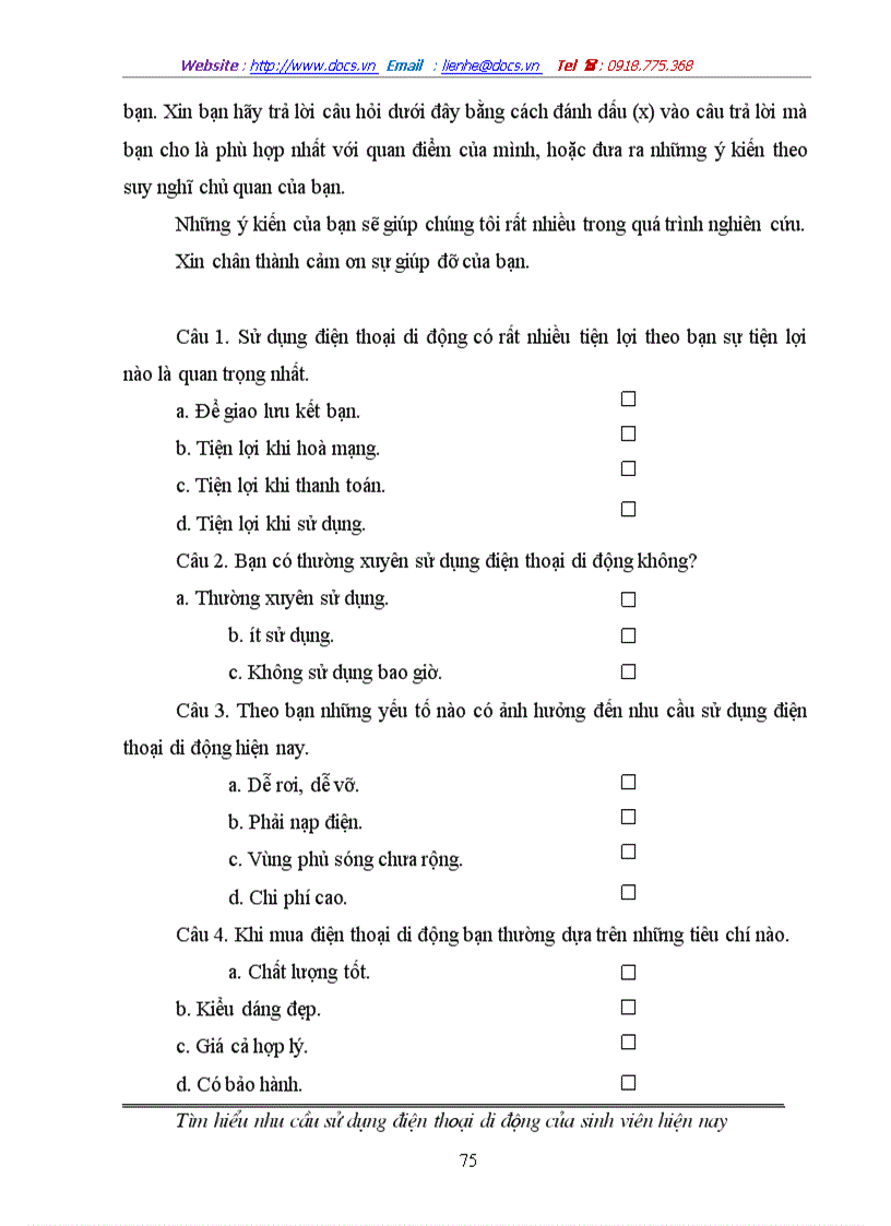 image for page Tìm hiểu nhu cầu sử dụng điện thoại di động của sinh viên hiện nay