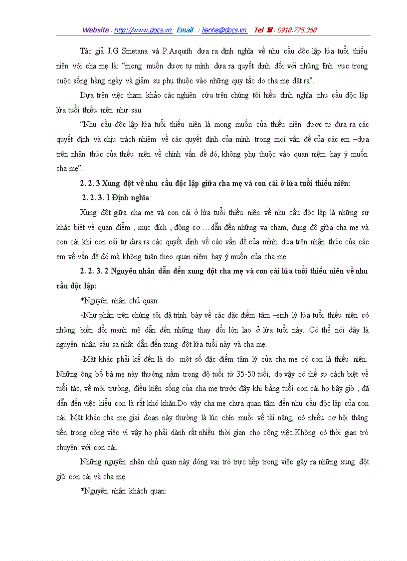 image for page Tìm hiểu một số hiện tượng xung đột trong mối quan hệ giữa cha mẹ và con cái về nhu cầu độc lập ở lứa tuổi thiếu niêtrên địa bàn hà nội