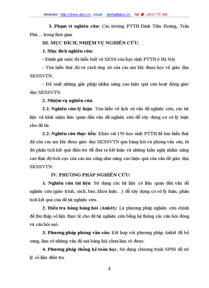 image for page Tìm hiểu thái độ của học sinh một số trường PTTH ở Hà Nội khi được giáo dục SKSSVTN