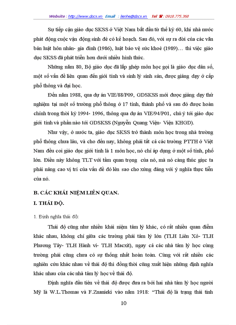 image for page Tìm hiểu thái độ của học sinh một số trường PTTH ở Hà Nội khi được giáo dục SKSSVTN