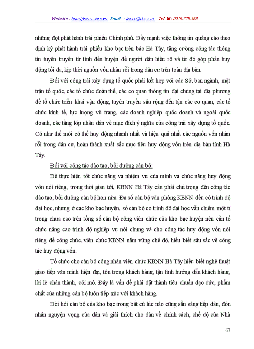 image for page Một số giải pháp huy động vốn thông qua phát hành trái phiếu Chính phủ ở kho bạc Nhà nước Hà Tây