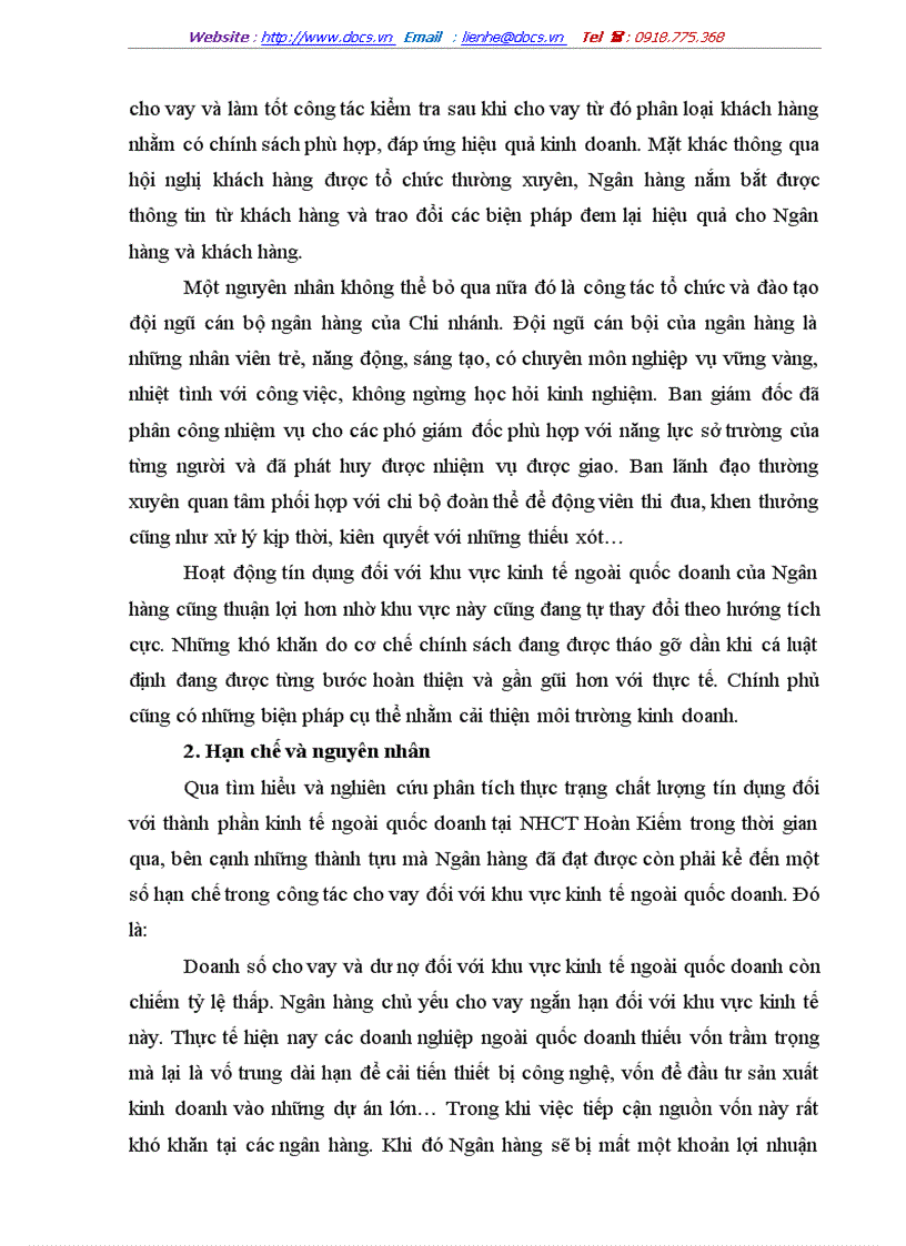 image for page Giải pháp nâng cao chất lượng tín dụng đối với thành phần kinh tế ngoài quốc doanh tại Ngân hàng Công thương Hoàn Kiếm