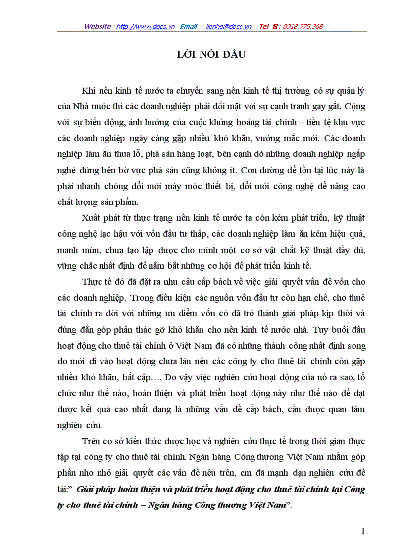 image for page Giải pháp hoàn thiện và phát triển hoạt động cho thuê tài chính tại Công ty cho thuê tài chính Ngân hàng Công thương Việt Nam