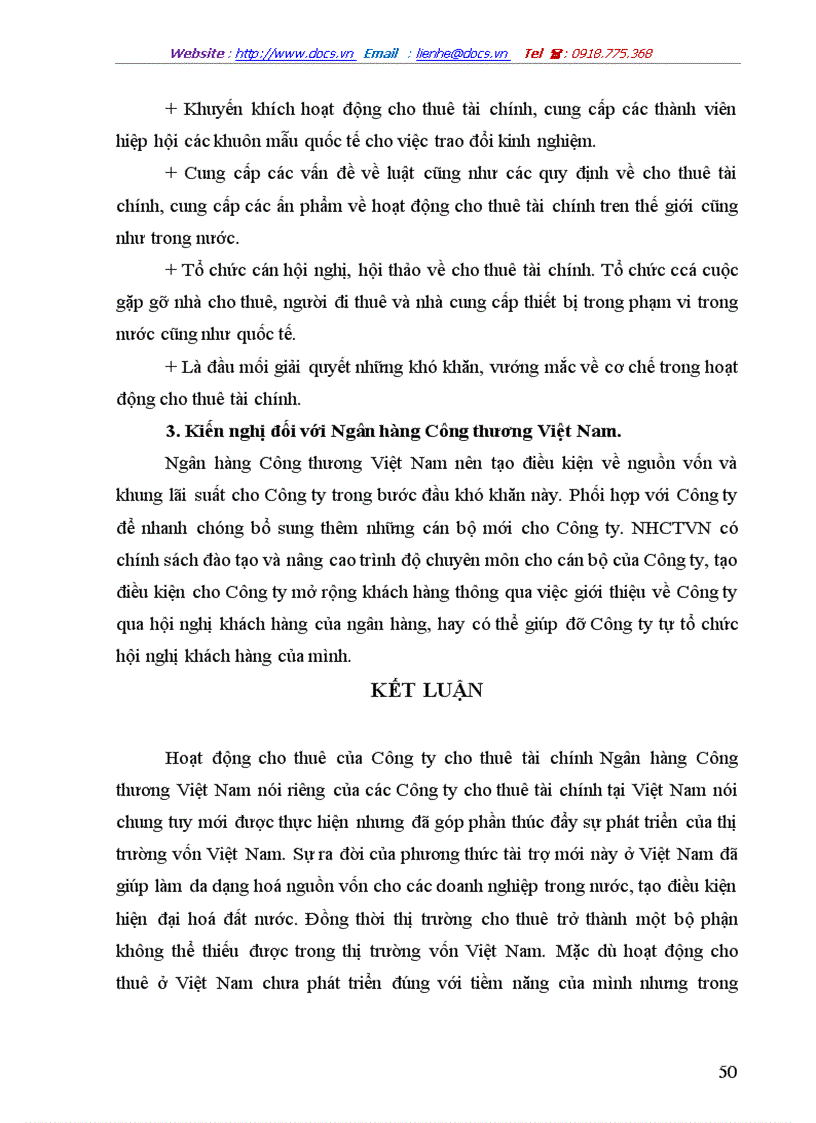 image for page Giải pháp hoàn thiện và phát triển hoạt động cho thuê tài chính tại Công ty cho thuê tài chính Ngân hàng Công thương Việt Nam