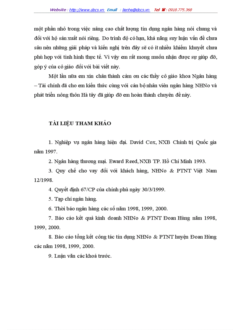 image for page Một số giải pháp nâng cao chất lượng tín dụng hộ sản xuất tại NHNo PTNT Hà Tây