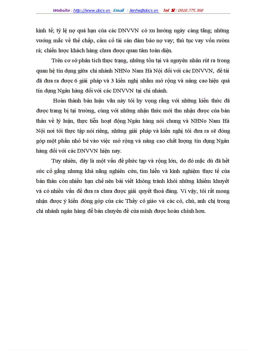 image for page Giải pháp nâng cao chất lượng tín dụng đối với các doanh nghiệp vừa và nhỏ tại chi nhánh ngân hàng nông nghiệp và phát triển nông thôn Nam Hà Nội