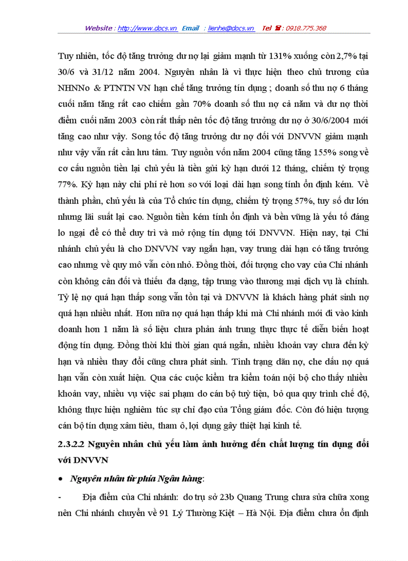 image for page Giải pháp nâng cao chất lượng tín dụng đối với Doanh nghiệp vừa và nhỏ tại Chi nhánh Ngân hàng nông nghiệp và phát triển nông thôn Đông Hà Nội