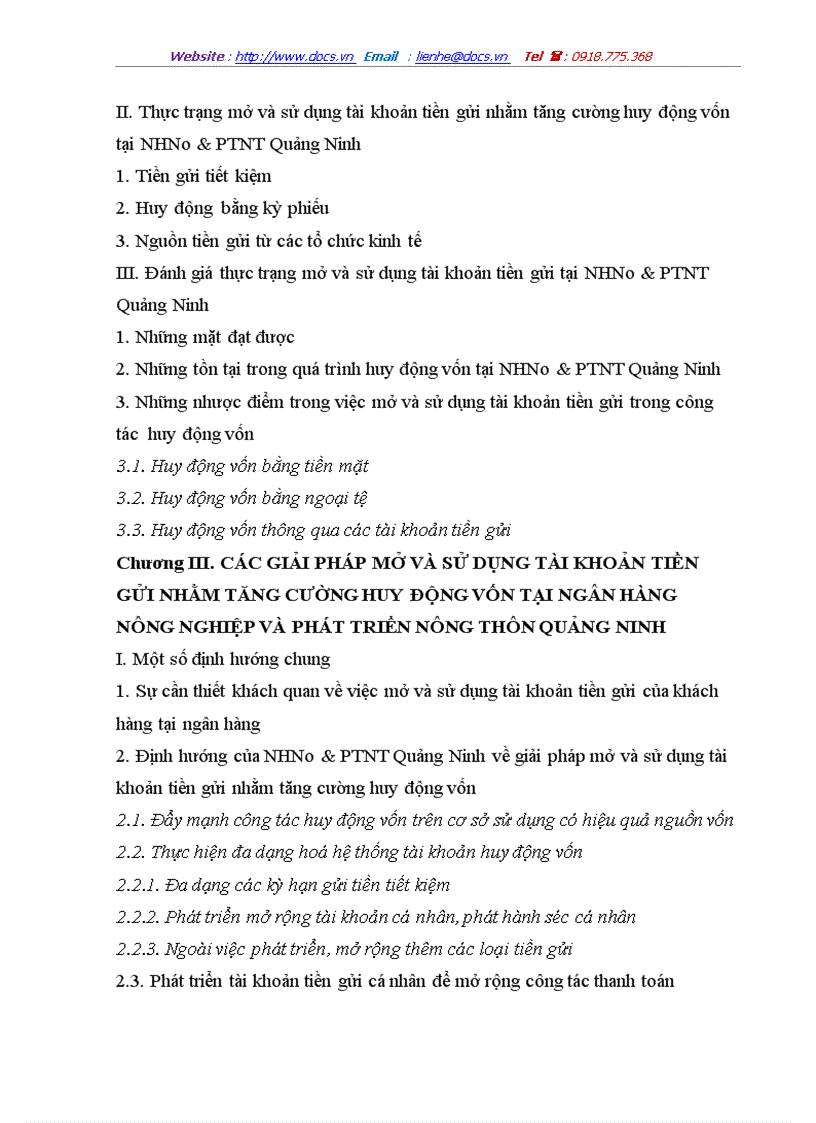 image for page Giải pháp cải tiến mở và sử dụng tài khoản tiền gửi nhằm tăng cường huy động vốn tại Ngân hàng Nông nghiệp và Phát triển Nông thôn Quảng Ninh