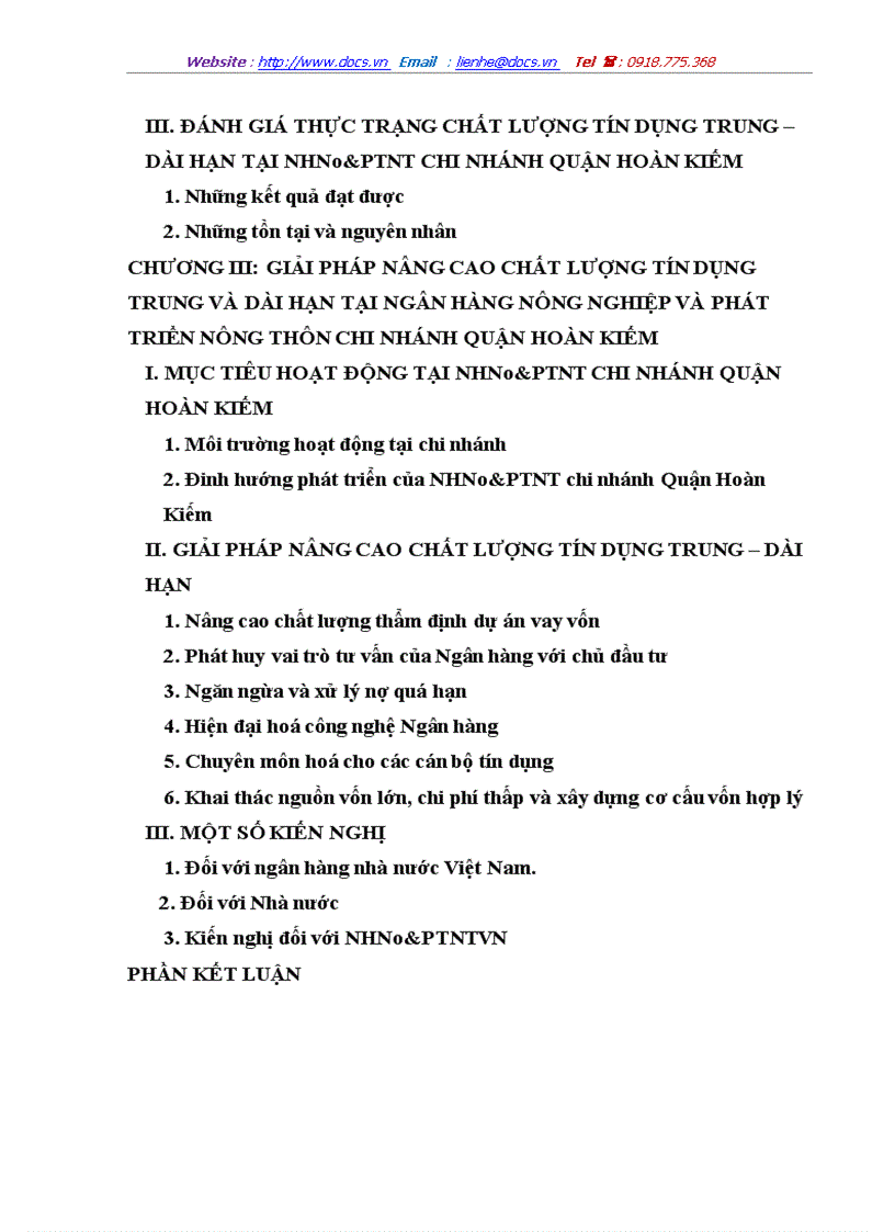image for page Giải pháp nâng cao chất lượng tín dụng trung và dài hạn tại Ngân hàng Nông nghiệp và Phát triển nông thôn chi nhánh Quận Hoàn Kiếm