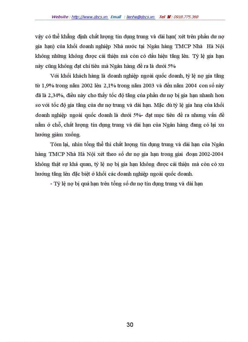 image for page Nâng cao chất lượng tín dụng trung và dài hạn tại Ngân hàng thương mại cổ phần Nhà Hà Nội