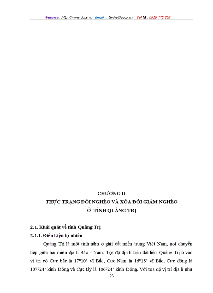 image for page Thực trạng đói nghèo và công tác xóa đói giảm nghèo ở tỉnh Quảng Trị