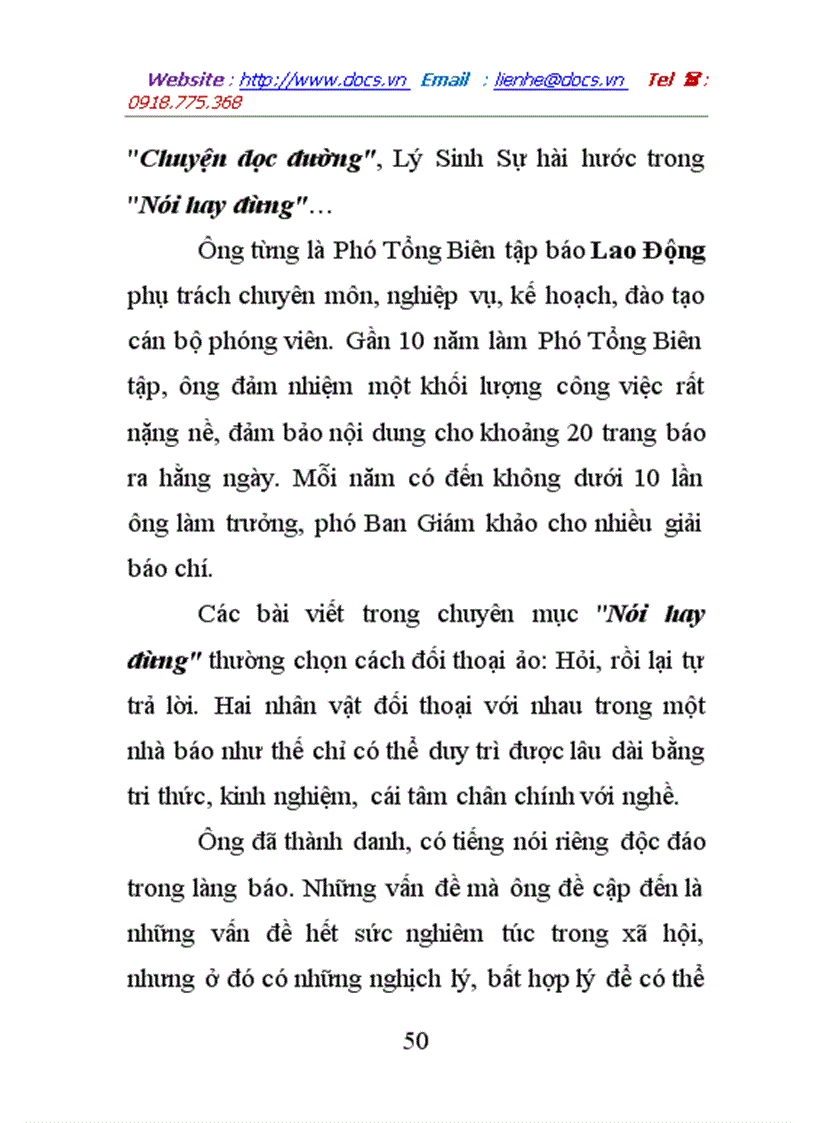 image for page Phong cách hài trong các tiểu phẩm báo chí hiện đại qua ba nhà báo lý sinh sự lê thị liên hoan thảo hảo