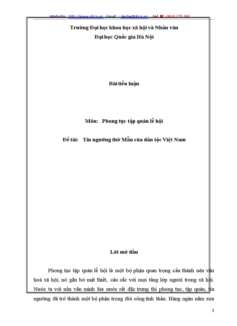 image for page Tín ngưỡng thờ Mẫu của dân tộc Việt Nam