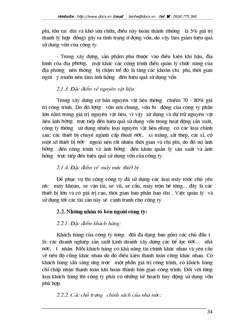 image for page Thực trạng hiệu quả sử dụng vốn tại công ty xây dựng cấp thoát nước