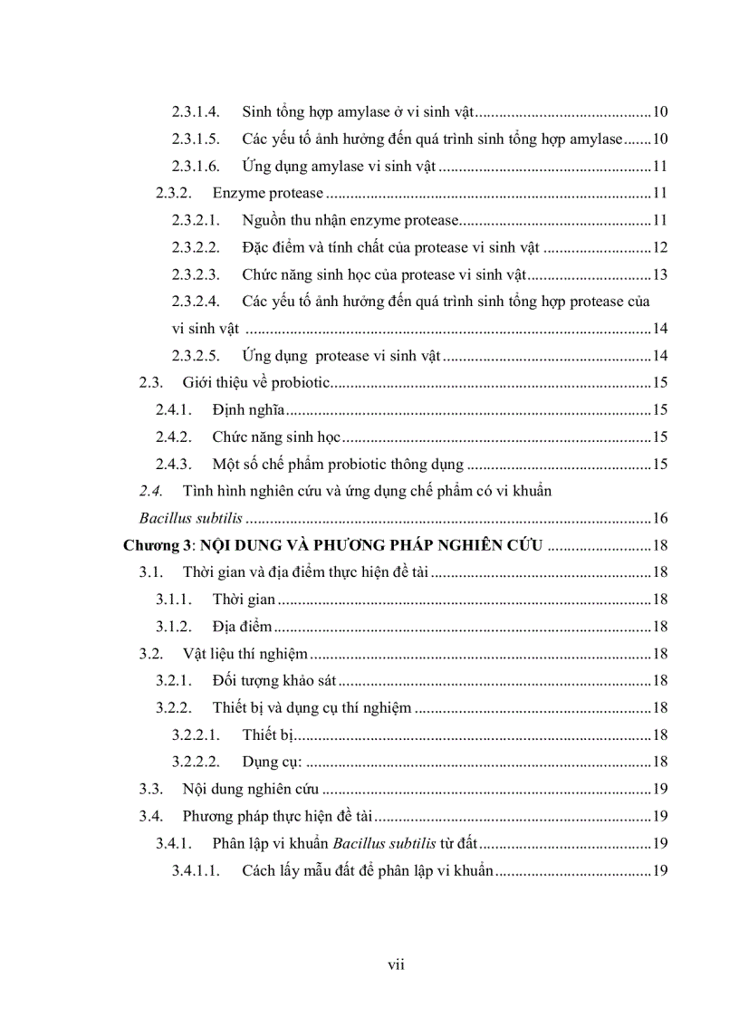 image for page Phân lập khảo sát đặc điểm sinh học và tìm hiểu khả năng sinh enzyme của vi khuẩn Bacillus subtilis để sản xuất thử nghiệm chế phẩm sinh học