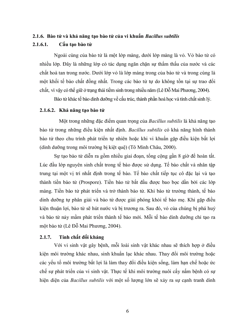 image for page Phân lập khảo sát đặc điểm sinh học và tìm hiểu khả năng sinh enzyme của vi khuẩn Bacillus subtilis để sản xuất thử nghiệm chế phẩm sinh học