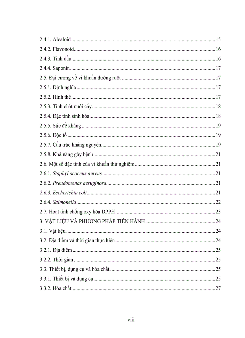 image for page Xây dựng qui trình kỹ thuật tách chiết khảo sát tính kháng khuẩn và khả năng chống oxy hóa của một số hợp chất thứ cấp từ lá cây xuân hoa 120trang
