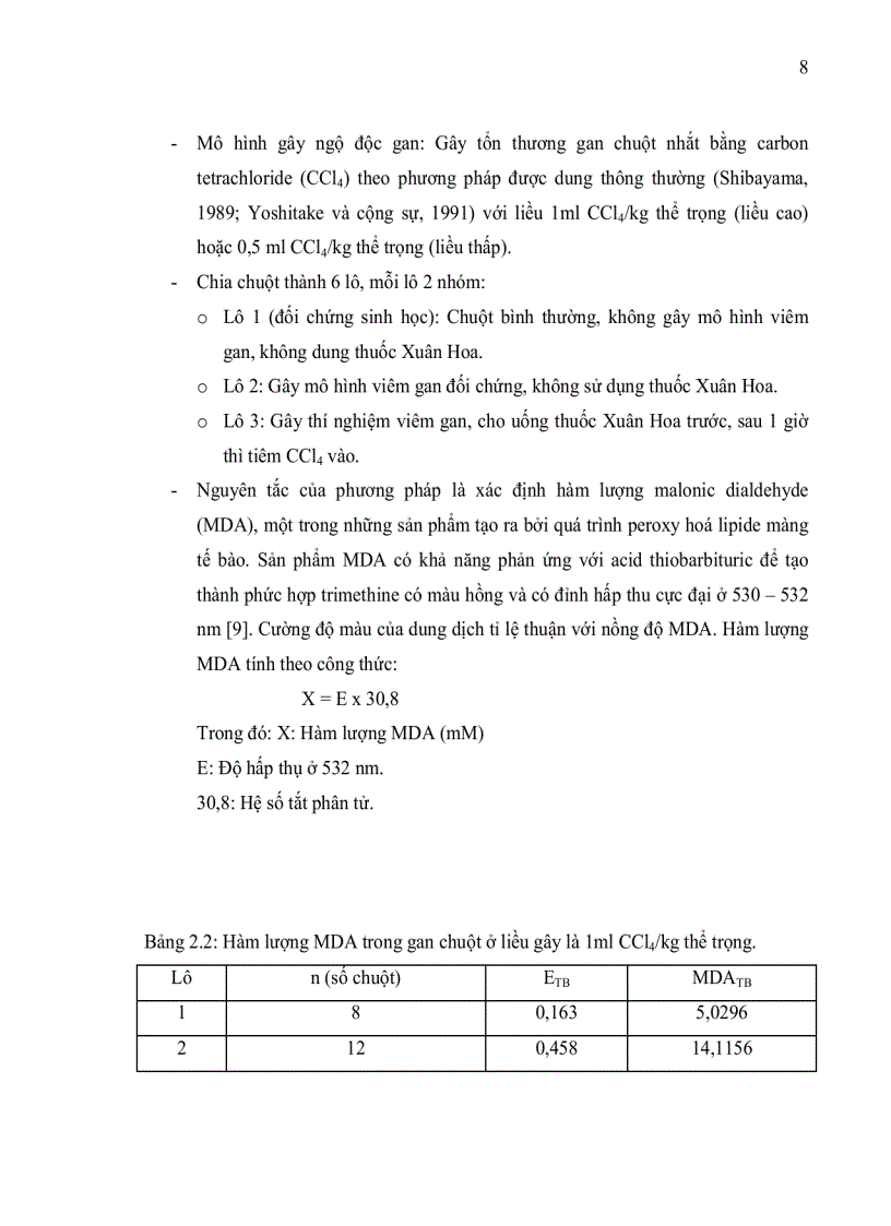image for page Xây dựng qui trình kỹ thuật tách chiết khảo sát tính kháng khuẩn và khả năng chống oxy hóa của một số hợp chất thứ cấp từ lá cây xuân hoa 120trang