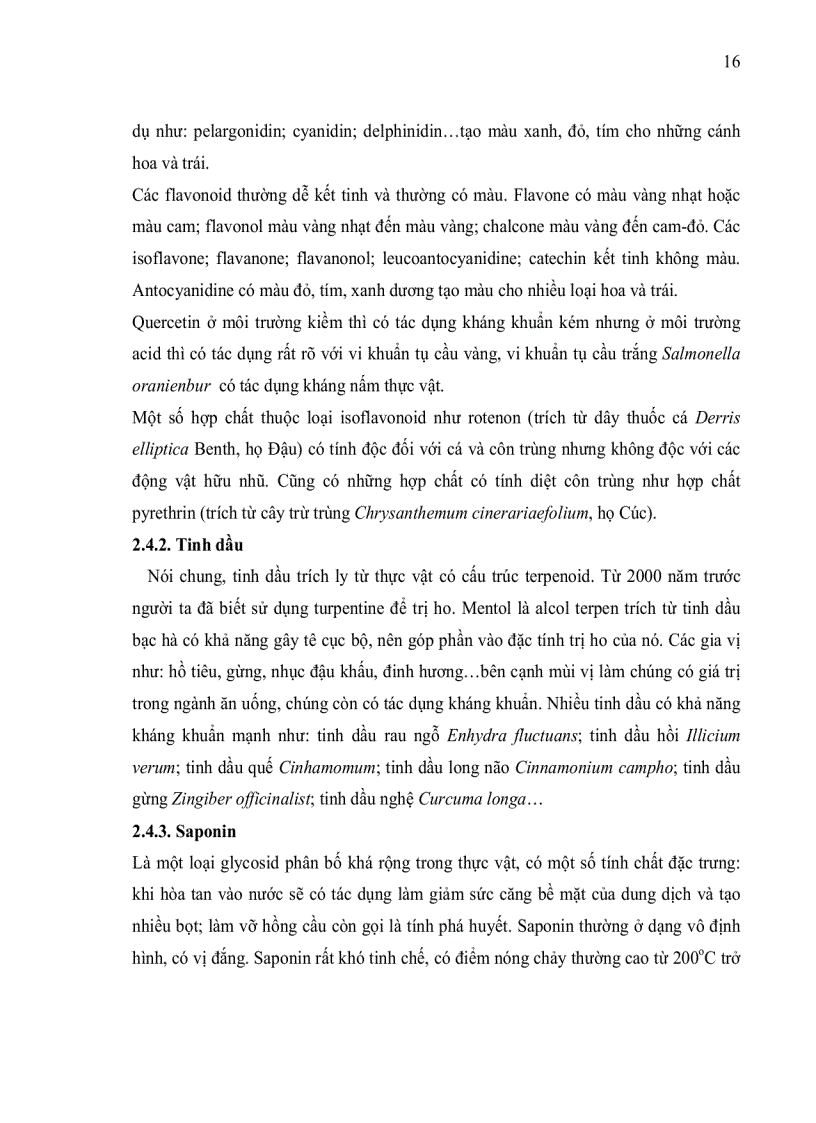 image for page Xây dựng qui trình kỹ thuật tách chiết khảo sát tính kháng khuẩn và khả năng chống oxy hóa của một số hợp chất thứ cấp từ lá cây xuân hoa 120trang