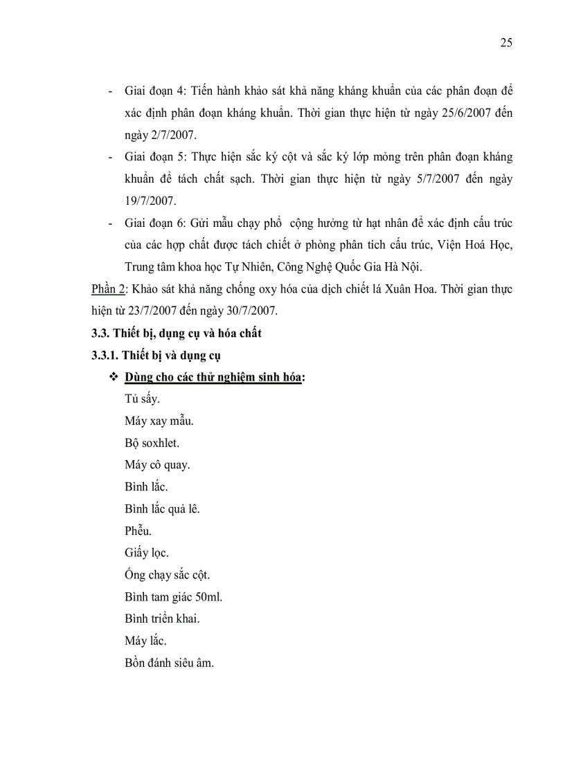 image for page Xây dựng qui trình kỹ thuật tách chiết khảo sát tính kháng khuẩn và khả năng chống oxy hóa của một số hợp chất thứ cấp từ lá cây xuân hoa 120trang