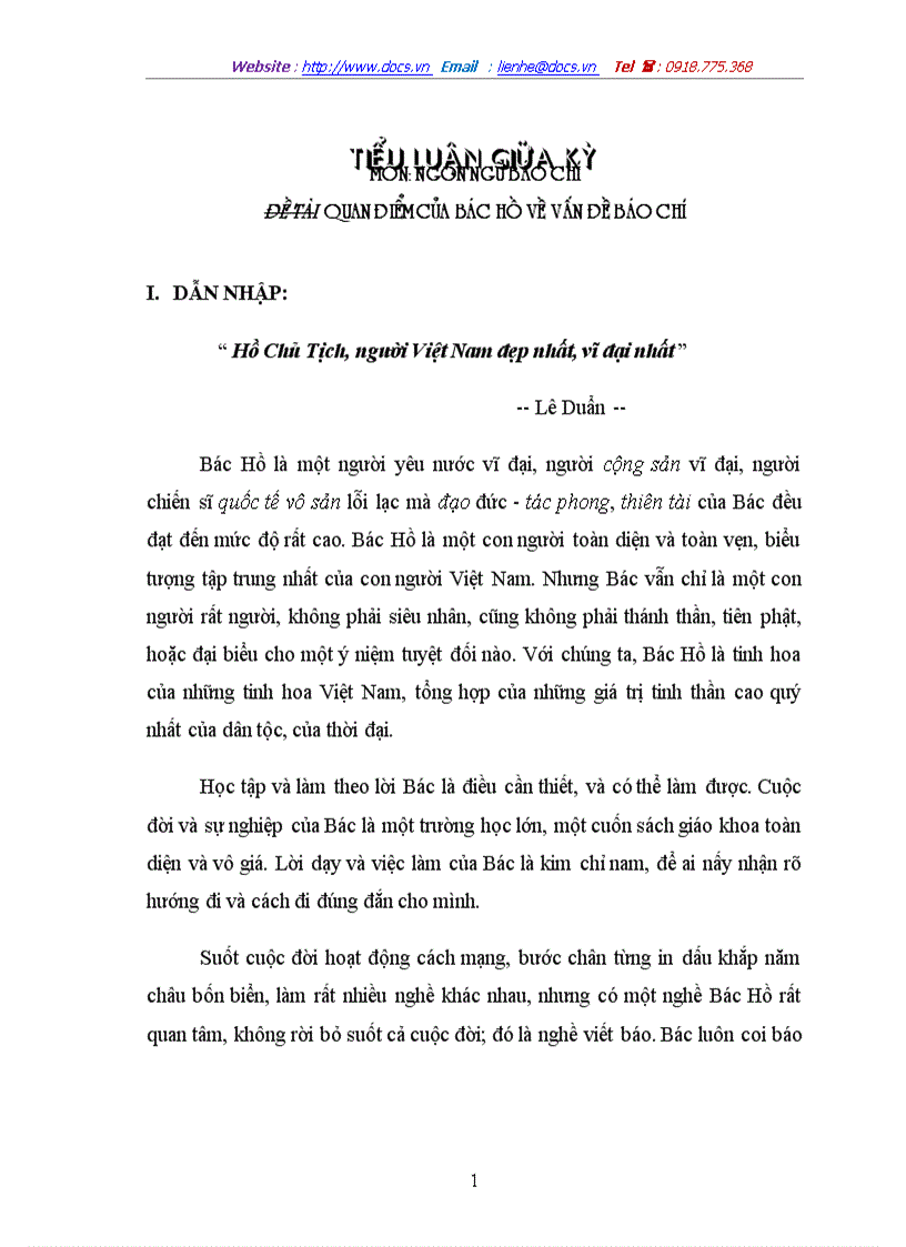 image for page Quan điểm của bác hồ về vấn đề báo chí