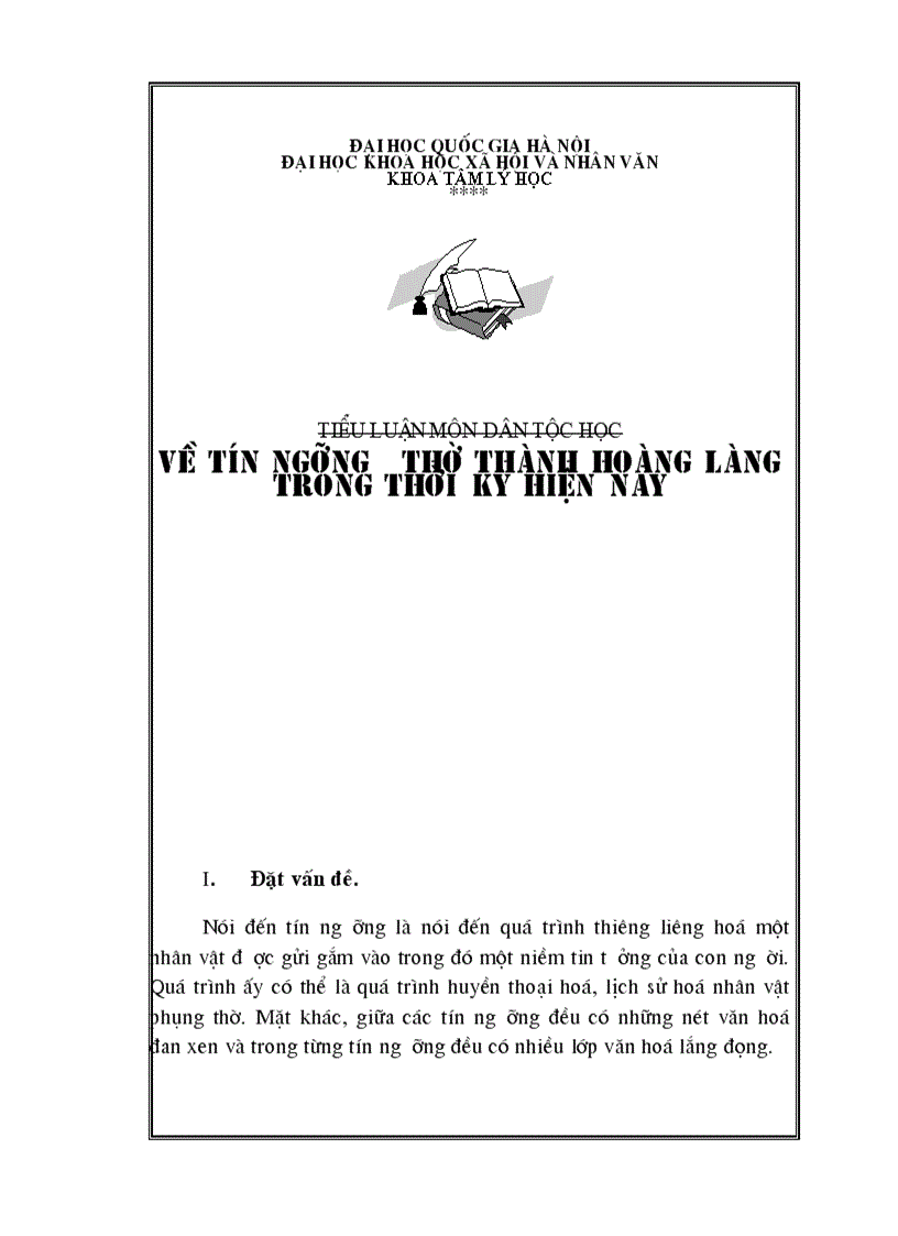 Về tín ngưỡng thờ thành hoàng làng trong thời kỳ hiện nay