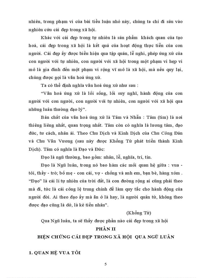 image for page Biện chứng cái đẹp trong xã hội thông qua ngũ luân