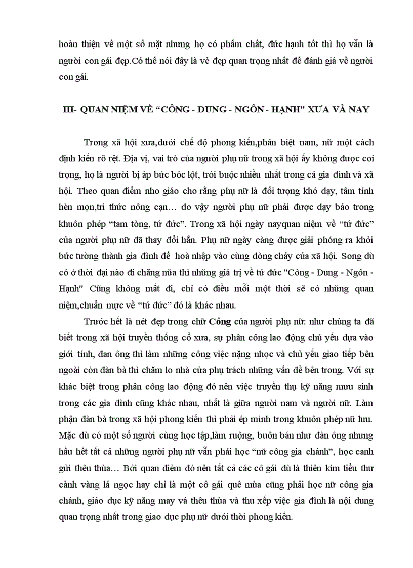 image for page Quan niệm về tứ đức Công Dung Ngôn Hạnh của người phụ nữ Việt Nam xưa và nay