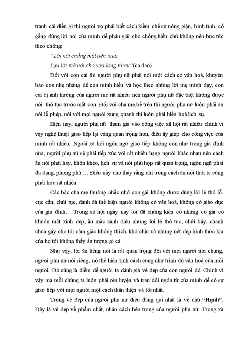 image for page Quan niệm về tứ đức Công Dung Ngôn Hạnh của người phụ nữ Việt Nam xưa và nay