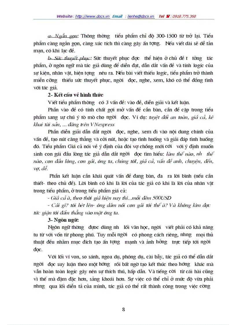 image for page Tiểu phẩm báo chí gồm