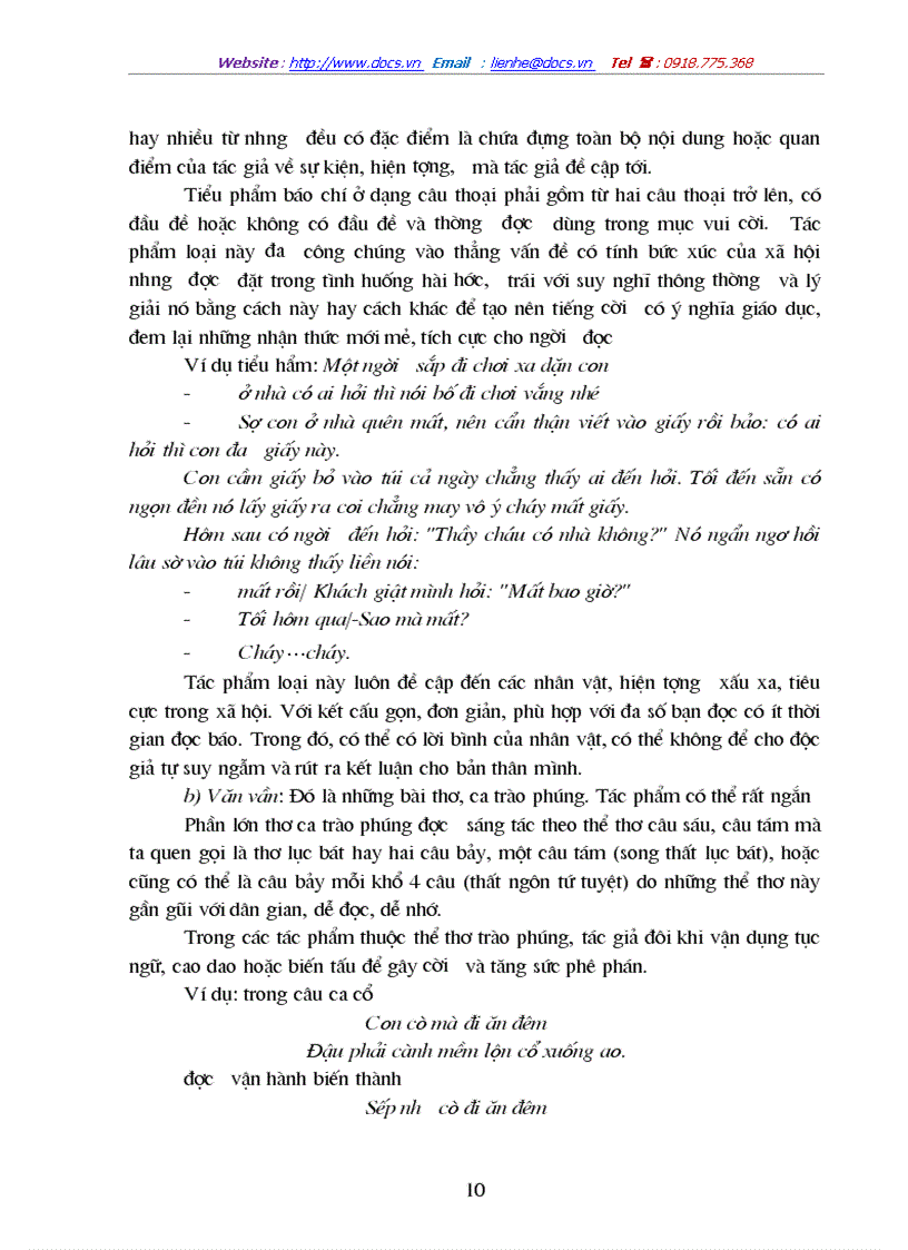 image for page Tiểu phẩm báo chí gồm