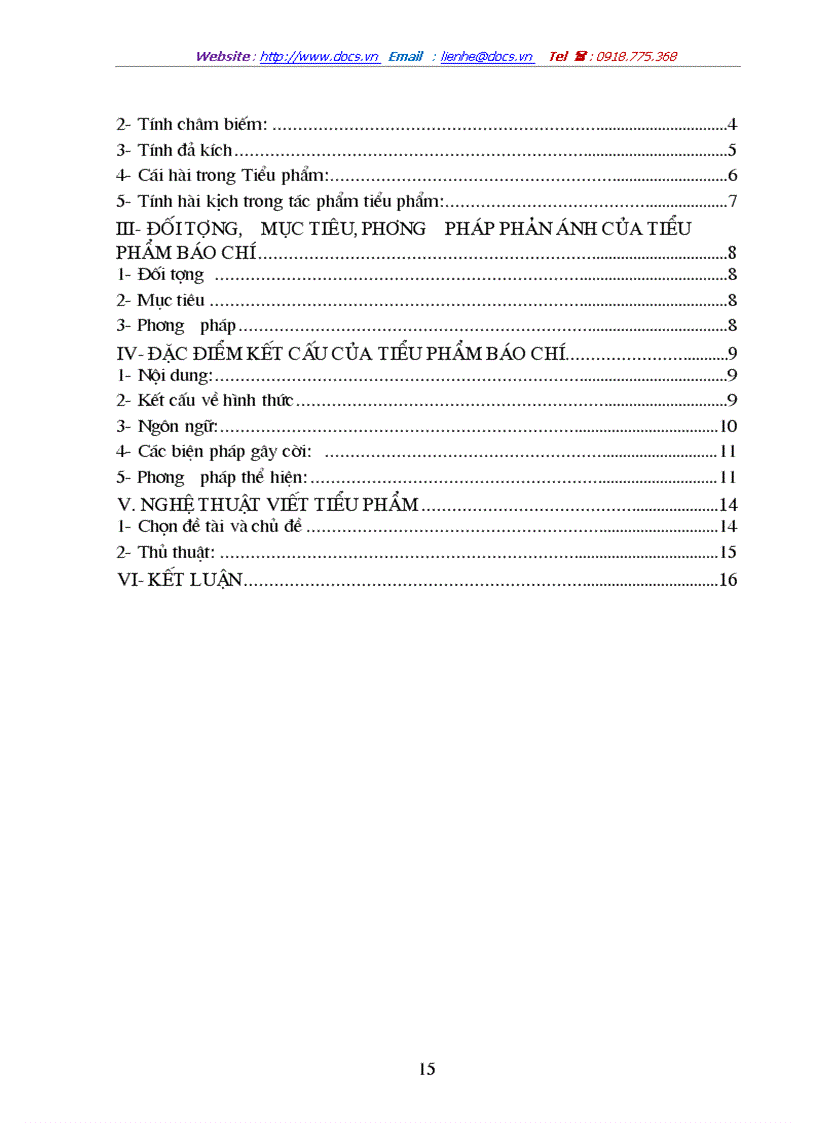 image for page Tiểu phẩm báo chí gồm