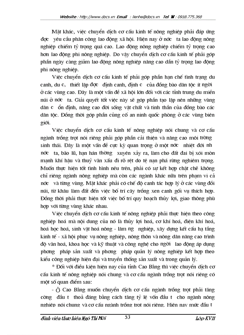 image for page Những biện pháp để chuyển dịch cơ cấu ngành trồng trọt của tỉnh Cao Bằng