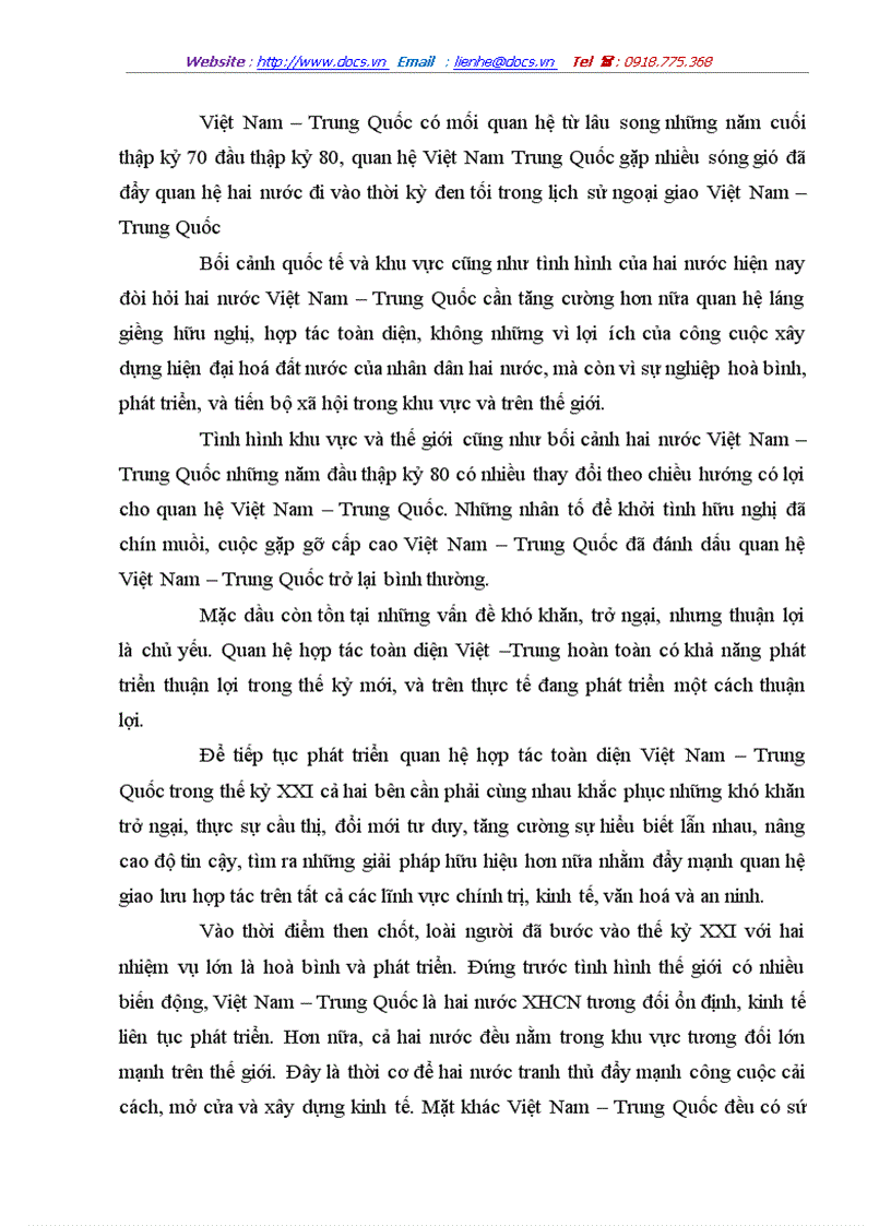 image for page Quan hệ Việt Nam Trung Quốc sau chiến tranh lạnh Thực trạng và triển vọng