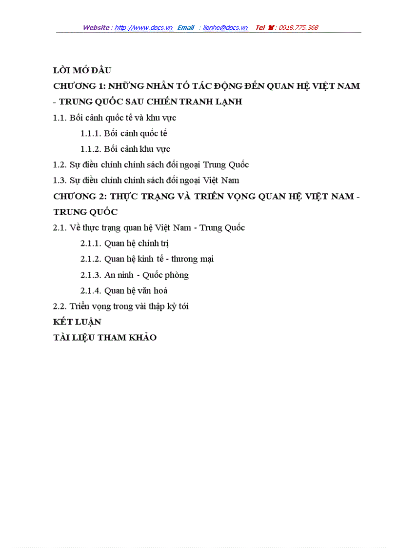 image for page Quan hệ Việt Nam Trung Quốc sau chiến tranh lạnh Thực trạng và triển vọng