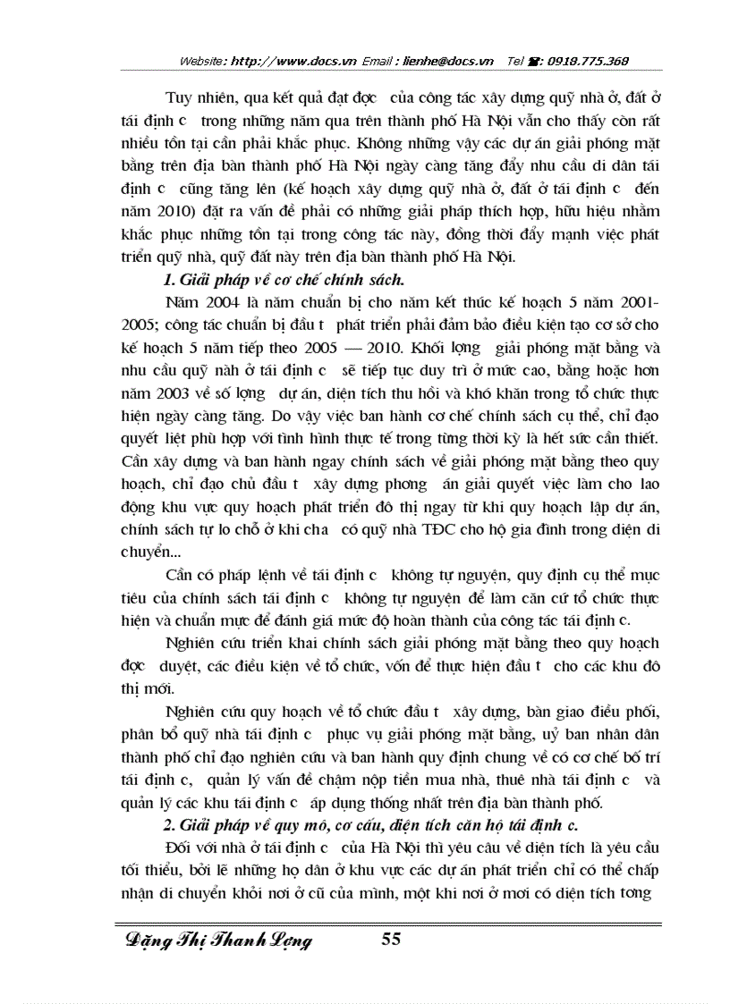 image for page Thực trạng công tác xây dựng quỹ nhà quỹ đất tái định cư giải phóng mặt bằng trên địa bàn thành phố Hà nội