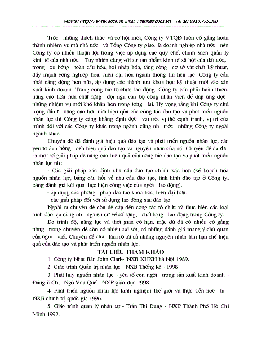 image for page Một số biện pháp để nâng cao hiệu quả của công tác đào tạo và phát triển nguồn nhân lực ở Công ty VTQĐ