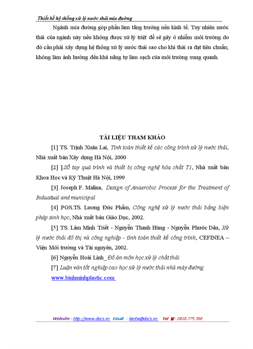 image for page Thiết kế hệ thống xử lý nước thải mía đường